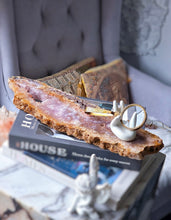 Cargar imagen en el visor de la galería, Pink Amethyst Slab on Black Stand - 1.68kg #49