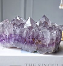 Charger l'image dans la galerie, Half Raw Half Polished Amethyst Cluster with Rutile - 858g #5