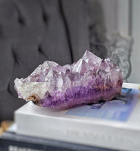 Charger l'image dans la galerie, Half Raw Half Polished Amethyst Cluster with Rutile - 858g #5