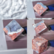 이미지를 갤러리 뷰어에 로드 , Druzy Pink & Blue Agate Cube - 156g #93