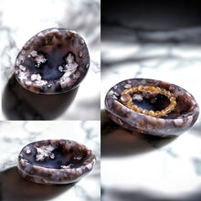 將圖片載入圖庫檢視器 Black Flower Agate Bowl / Soap Dish - 458g #389