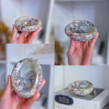 이미지를 갤러리 뷰어에 로드 , Green Chlorite Flower Agate Bowl / Jewellery Bowl - small 262g #391