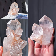 Load image into Gallery viewer, Pink Himalayan Quartz Cluster on Stand - 264g #559 ( Skeleton inclusion )