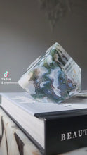 비디오를 갤러리 뷰어 Moss Agate Cube - 620g #204에 로드 및 재생