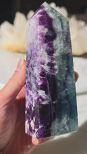 Load and play video in Gallery viewer, Snowflake Rainbow Fluorite Tower - 555g #119