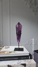 Load and play video in Gallery viewer, High Quality Phantom Amethyst Wand on Black Stand - 644g #6