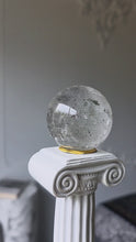비디오를 갤러리 뷰어 Clear Quartz Sphere x Green Chlorite Inclusion - 169g #142에 로드 및 재생