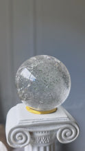비디오를 갤러리 뷰어 Clear Quartz Sphere x Green Chlorite Inclusion - 175g #141에 로드 및 재생