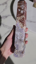 비디오를 갤러리 뷰어 Ocean Jasper x Purple Agate Tower - 725g #19에 로드 및 재생