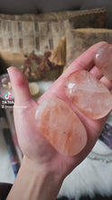 비디오를 갤러리 뷰어 Fire Quartz / Red Hematoid Palm Stone Set - 3pcs #223에 로드 및 재생