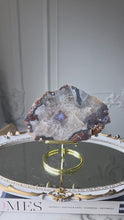 비디오를 갤러리 뷰어 Blue Flower Agate Slab - 390g #107에 로드 및 재생