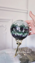 비디오를 갤러리 뷰어 Large Snowflake Rainbow Fluorite Sphere - 2kg #97에 로드 및 재생