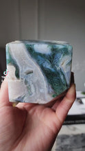비디오를 갤러리 뷰어 Moss Agate Cube - 737g #202에 로드 및 재생