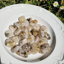Load image into Gallery viewer, Rutilated Quartz & Tourmaline Tumbled Stones