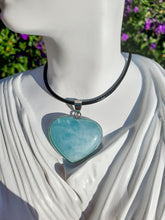 이미지를 갤러리 뷰어에 로드 , Aquamarine Heart Pendant (with chain)