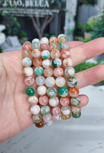 이미지를 갤러리 뷰어에 로드 , Green & Carnelian Flower Agate Bracelet