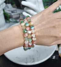 이미지를 갤러리 뷰어에 로드 , Green & Carnelian Flower Agate Bracelet