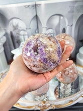 이미지를 갤러리 뷰어에 로드 , Amethyst Flower Agate Sphere - 618g #W1