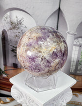 이미지를 갤러리 뷰어에 로드 , Amethyst Flower Agate Sphere - 618g #W1