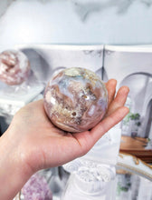 이미지를 갤러리 뷰어에 로드 , Amethyst Flower Agate Sphere - 423g #1