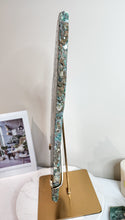 이미지를 갤러리 뷰어에 로드 , Moss Agate Slab on Gold Metal Stand - 3kg #1