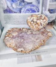Load image into Gallery viewer, Amethyst Flower Agate Slab x Flower Agate Heart Set #114