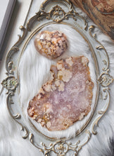 Load image into Gallery viewer, Amethyst Flower Agate Slab x Flower Agate Heart Set #114