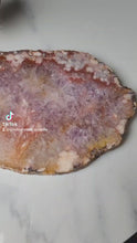 비디오를 갤러리 뷰어 Amethyst Flower Agate Slice - 603g #C5에 로드 및 재생