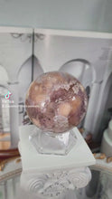 비디오를 갤러리 뷰어 Amethyst Flower Agate Sphere - 423g #1에 로드 및 재생