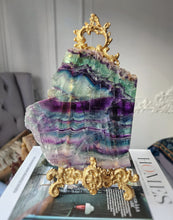 將圖片載入圖庫檢視器 Rainbow Fluorite Slab - 897g #134
