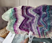 將圖片載入圖庫檢視器 Rainbow Fluorite Slab - 685g #123
