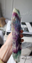 將圖片載入圖庫檢視器 Rainbow Fluorite Slab - 685g #123
