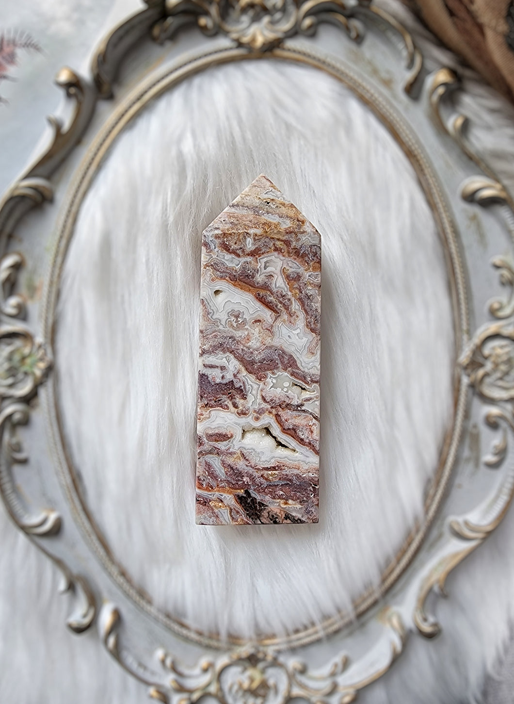 Mexican Crazy Lace Agate Tower - 545g #31