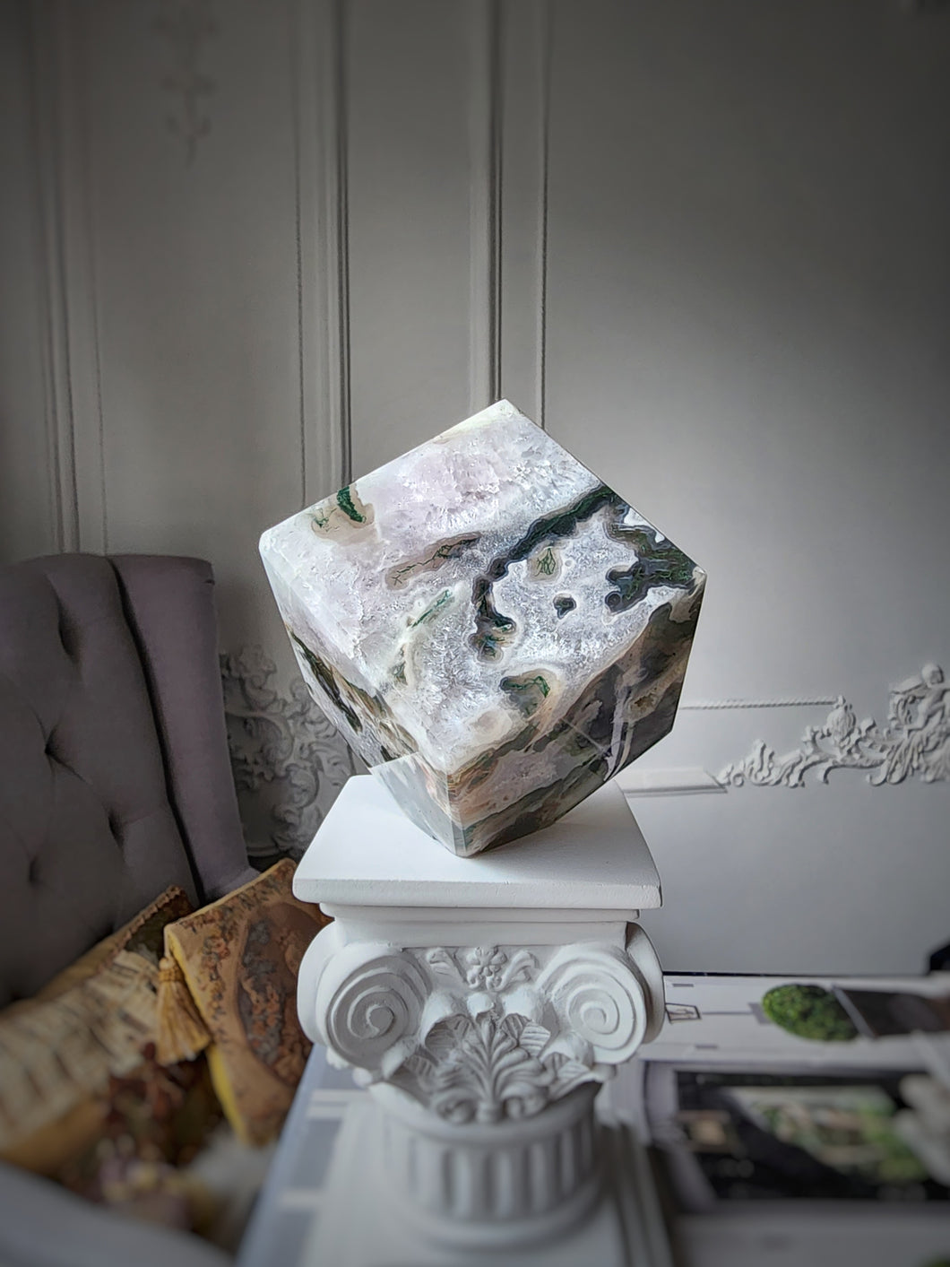 Moss Agate Cube - 847g #199