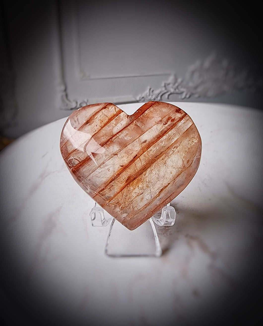 Fire Quartz / Red Hematoid Heart #218