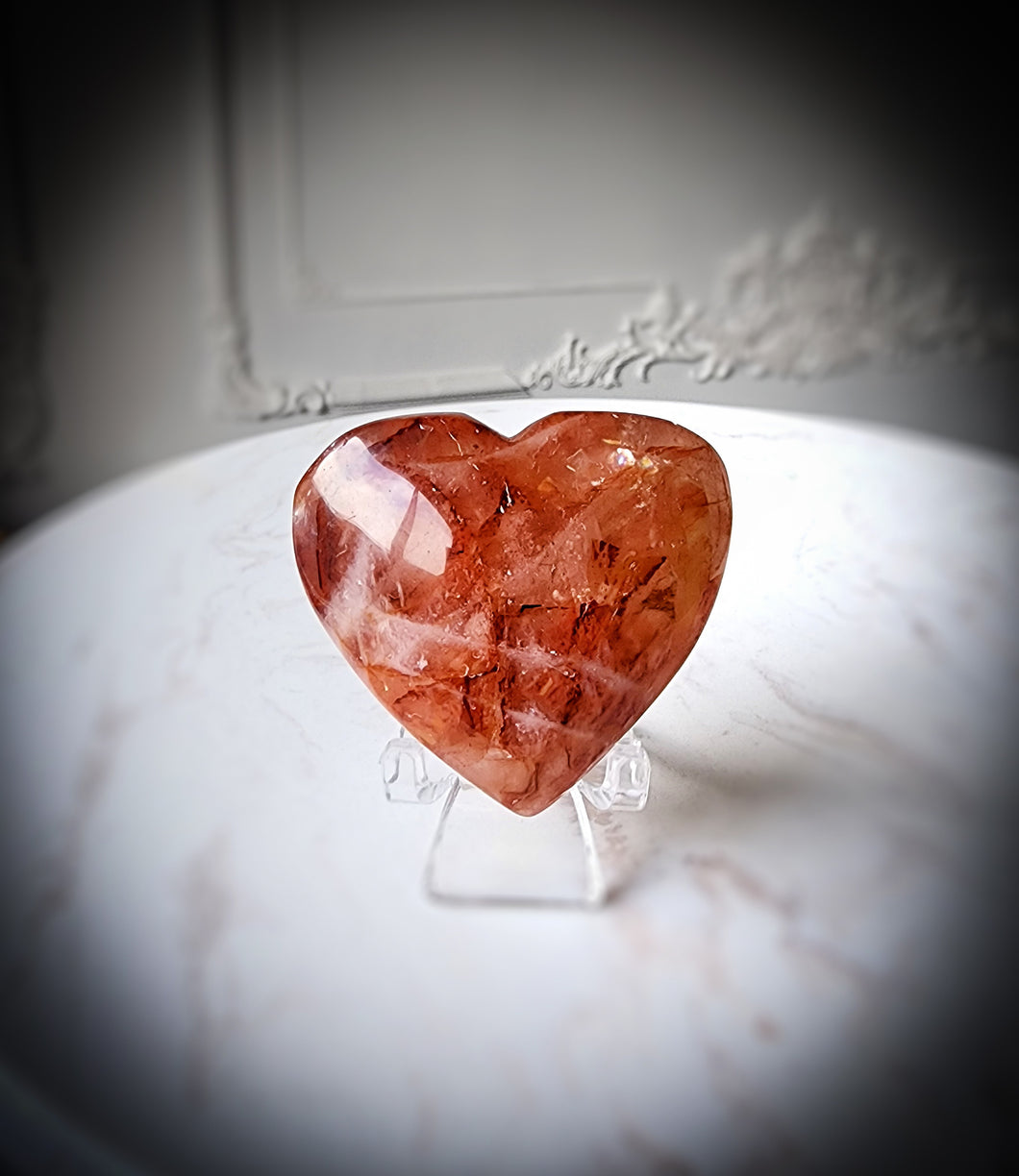 Fire Quartz / Red Hematoid Heart #219