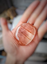 Load image into Gallery viewer, Fire Quartz / Red Hematoid Palm Stone #220
