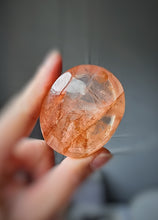 Load image into Gallery viewer, Fire Quartz / Red Hematoid Palm Stone #221
