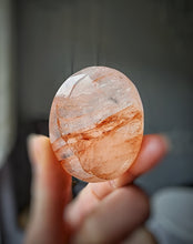 Load image into Gallery viewer, Fire Quartz / Red Hematoid Palm Stone #222
