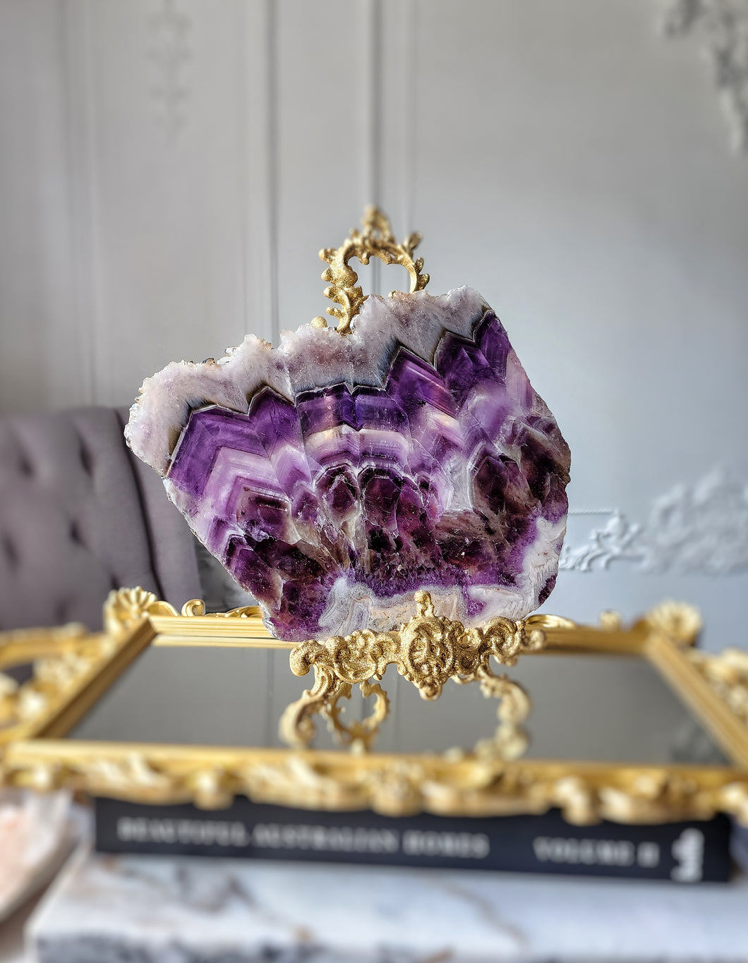 Chevron Amethyst Slab - 1.1kg #1