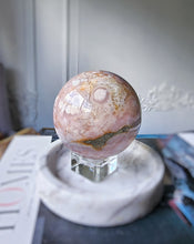 將圖片載入圖庫檢視器 Pink Amethyst Flower Agate  x Pyrite Sphere - 689g #134
