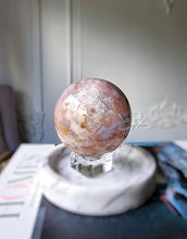 將圖片載入圖庫檢視器 Pink Amethyst Flower Agate  x Pyrite Sphere - 689g #134
