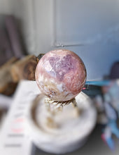 將圖片載入圖庫檢視器 Pink Amethyst Flower Agate Sphere - 587g #101
