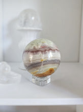 이미지를 갤러리 뷰어에 로드 , Pink Banded Calcite Sphere - 997g #70
