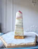 Pink Banded Calcite Tower - 432g #122
