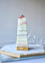 Load image into Gallery viewer, Pink Banded Calcite Tower - 432g #122
