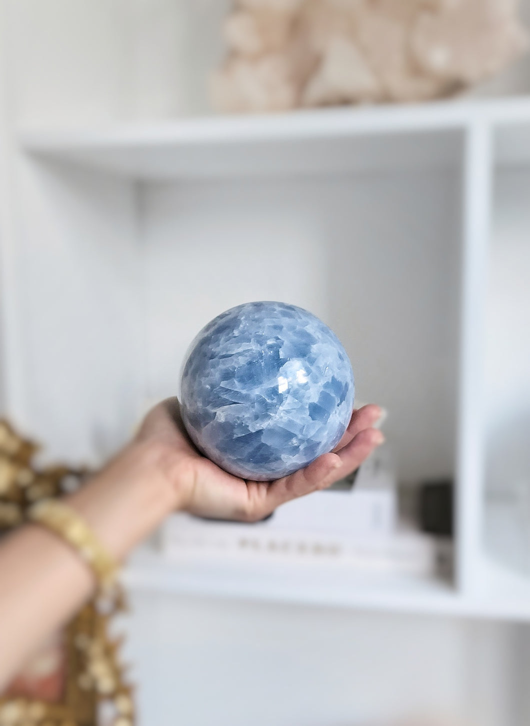 Blue Calcite Sphere - 1.38kg #75