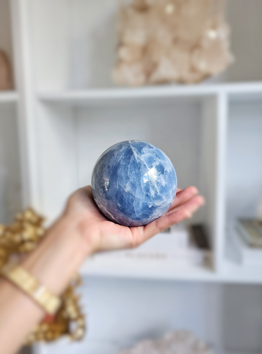 Blue Calcite Sphere - 968g #97