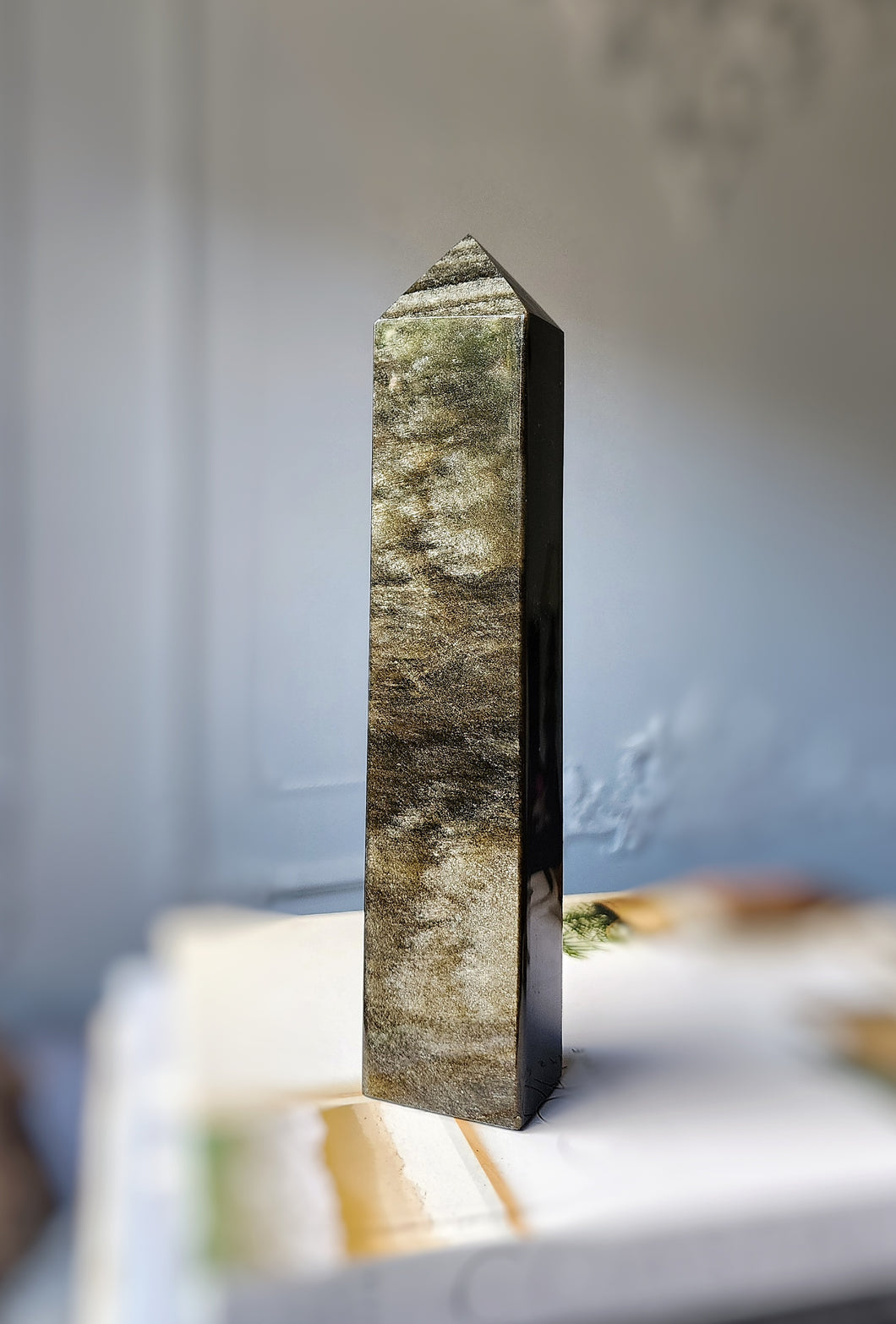 Golden Sheen Obsidian Tower - 538g #130