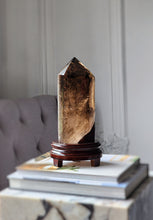 Load image into Gallery viewer, Rutilated Smoky Citrine Tower | Half Raw Half Polished on stand -  1.62kg #143
